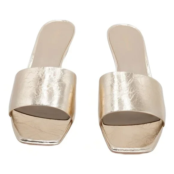 Michael Kors Elyse Square Toe Sandal Pale Gold 11M - Picture 5 of 6